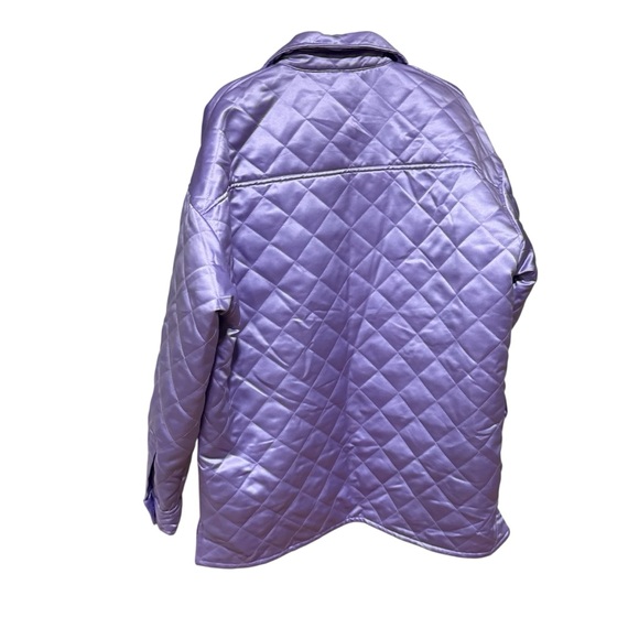 AKIRA Purple FIELD OF DREAMS SATIN QUILTED Jacket - Picture 4 of 7